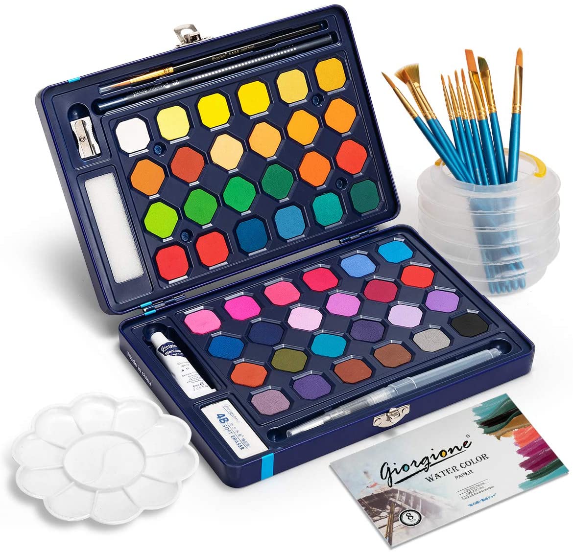  ArtSkills Kit de acuarela de viaje, juego de pintura de acuarela  para niños y adultos, paleta de viaje con cepillo de agua : Arte y  Manualidades