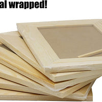 Pack of 6 - Unfinished Solid Pine Wood Picture Frames for Arts & Crafts,  DIY Painting Project 