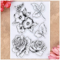 Kwan Crafts - Sellos transparentes con diseño de hojas de flores para decoración de tarjetas y álbumes de recortes - Arteztik