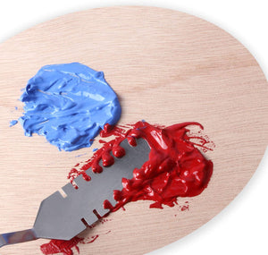H & B Juego de 9 cuchillos de pintura – Versátil juego de cuchillos de paleta de acero inoxidable y madera para mezclar pinturas, aplicaciones de pintura gruesa y más - Arteztik