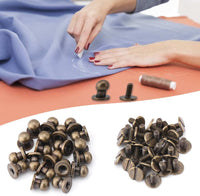 Sheens 20 piezas 0.315 x 0.236 in color bronce remaches de cobre botón de la cabeza de la bola botón botón de la correa de tope para bricolaje de cuero Craft cinturón bolso de mano - Arteztik
