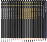 Sketching Pencil Set - 24 Pieces Drawing Sketch Pencil HB,B,2B,3B,4B,5B,6B,7B,8B,10B,12B,14B,H,2H,3H,4H,5H,6H,7H, Includes Charcoal, Eraser, Graphite Pencils for Beginners & Pro Artists - Arteztik
