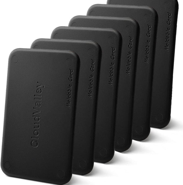 CloudValley - Paquete de 6 tarjetas de plástico moldeables con pegamento de plástico polimorfo de tamaño de bolsillo, color blanco y negro - Arteztik
