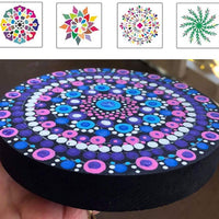 Mandala - Juego de herramientas para puntear y plantillas para pintar rocas, pintura de piedra, mandalas y arcilla con una bolsa de almacenamiento impermeable con cremallera azul para adultos - Arteztik
