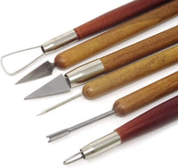Honbay 6 piezas mango de madera doble extremo herramientas de modelado arcilla escultura herramientas - Arteztik
