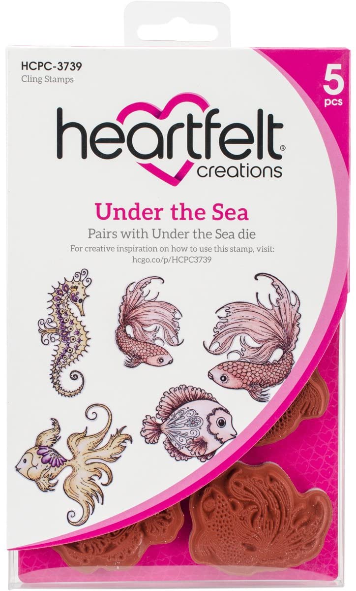 Heartfelt Creations – Juego de sellos para estampado (goma Bajo el mar Coral, hcpc3739 - Arteztik