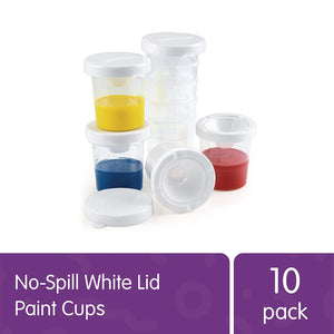 Colorations - Juego de 10 vasos de pintura con tapa blanca para niños - Arteztik