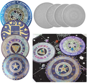 Iriisy - Molde de silicona para placa de astrología (4 unidades, diseño de luna, estrella, tarot y tarot) - Arteztik