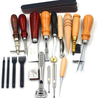 Yang Yao - Kit de herramientas de punzonado de cuero, 18 piezas de costura de trabajo de costura de trabajo de costura de la silla de montar Groover de cuero artesanía DIY herramienta - Arteztik