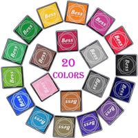 Almohadilla de tinta para huellas dactilares para niños, almohadillas de tinta de arcoíris para manualidades, sellos de goma para pareja, color de bricolaje, regalo para niños y niñas (paquete de 20) (B) - Arteztik