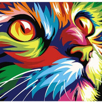 Varios Cat Series Pintura por números para adultos y niños, principiantes, fácil acrílico sobre lienzo 16.0 x 20.0 in, con pinturas y pinceles, gato pintado (sin marco) - Arteztik