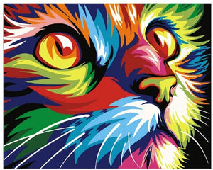 Varios Cat Series Pintura por números para adultos y niños, principiantes, fácil acrílico sobre lienzo 16.0 x 20.0 in, con pinturas y pinceles, gato pintado (sin marco) - Arteztik