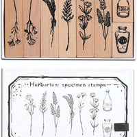 UCEC 7 piezas Vintage Sellos de goma de madera para plantas y flores, Sellos de goma de madera para hacer tarjetas, manualidades, álbumes de recortes - Arteztik
