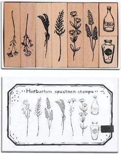 UCEC 7 piezas Vintage Sellos de goma de madera para plantas y flores, Sellos de goma de madera para hacer tarjetas, manualidades, álbumes de recortes - Arteztik