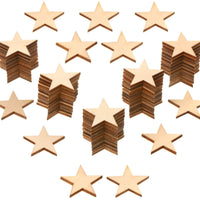 500 piezas de madera sin terminar en forma de estrella de Navidad, piezas de madera en blanco, adornos de madera para proyectos de manualidades y decoración (1.0 in) - Arteztik