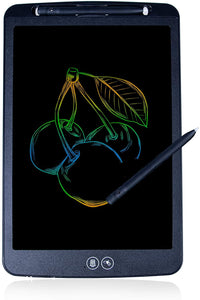 CuFun Tableta de escritura LCD borrable parcialmente 12 pulgadas grande pantalla colorida dibujo pad para niños garabatos electrónicos digital educativo tableta portátil tablero de garabatos (negro) - Arteztik