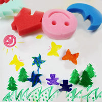 LEOBRO 30 esponjas de pintura con formas de pintura para niños pequeños, esponja de aprendizaje temprano con patrón surtido para niños - Arteztik