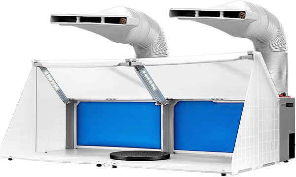 VIVOHOME - Cabina de aerografía portátil de doble unidad con iluminación LED para modelo, tarta, manualidades, uñas, juguete - Arteztik