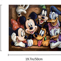 Karyees Kit de pintura por números de 20.0 x 16.0 in, pintura al óleo por números Mickey &Duck DIY lienzo por números de pintura acrílica, kits de manualidades para decoración de pared del hogar, Mickey Mouse y Donald Duck - Arteztik