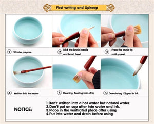 Escritura China cepillo para polvo Conjunto 10 Brochas para principiantes - Arteztik