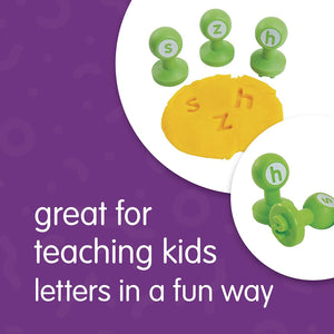 Colorations - Juego de 26 sellos de letras en minúsculas, herramienta de aprendizaje ABC para niños pequeños, ideal para el aula y el aprendizaje en el hogar - Arteztik