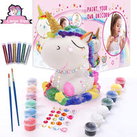 Kids Arts and Crafts (tamaño grande), fácil de pintar tus propios unicornios con purpurina, idea de regalo de unicornio para todas las edades, no se rompe fácilmente, 12 colores no tóxicos - Arteztik
