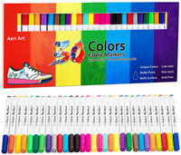 Rotuladores de tela de 30 colores permanentes de pintura de arte set para escribir pintura en camisetas ropa zapatillas zapatillas zapatos de lona, seguro para niños y no tóxico - Arteztik
