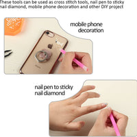 anphsin 88 piezas DIY pintura de diamante Kit de herramientas para manualidades (bolígrafo, diseño de diamante, pinzas, glune, placa, - Arteztik
