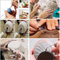 Augernis - Juego de herramientas de arcilla de cerámica con estuche de plástico, 57 piezas, para principiantes y profesionales - Arteztik
