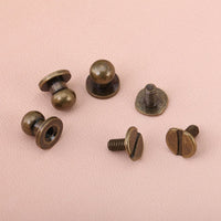 Sheens 20 piezas 0.315 x 0.236 in color bronce remaches de cobre botón de la cabeza de la bola botón botón de la correa de tope para bricolaje de cuero Craft cinturón bolso de mano - Arteztik
