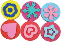 Royee - 6 esponjas de pintura de goma EVA con forma de estrella, corazón, flor, copo de nieve, para dibujar, herramientas de dibujo, accesorios de aprendizaje temprano para niños y niñas - Arteztik

