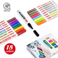Rotuladores de pintura ZEYAR, certificado AP, punta extrafina, 18 colores, tinta permanente y resistente al agua, funciona en roca, madera, vidrio, metal y cerámica y casi todas las superficies. - Arteztik
