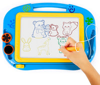 KIKOOTOYS - Divertido tablero magnético de dibujo para niños - Magna Doodle Board con borrable, juguetes para niños pequeños bocetos de escritura colorida borrable, juguete educativo para niños (azul) - Arteztik
