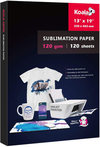 Koala 120 hojas de papel de sublimación 13x19 para transferencia de calor DIY regalo compatible con impresora de inyección de tinta con tinta de sublimación - Arteztik