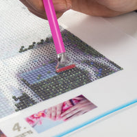 anphsin 88 piezas DIY pintura de diamante Kit de herramientas para manualidades (bolígrafo, diseño de diamante, pinzas, glune, placa, - Arteztik