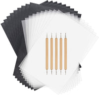 Juego de papel de carbono ASTORON, 150 hojas de papel de transferencia de color negro y papel de calco con 5 herramientas de repujado para lápices, papel de transferencia de carbono para trazar en madera, tela y otras superficies - Arteztik

