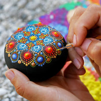 Juego de 58 herramientas de punteo para pintar mandalas, incluye estarcillo de mandala, lápiz óptico, bandeja de pintura acrílica y bolsa de almacenamiento para rocas, tela de pared, pintura para colorear, dibujo - Arteztik
