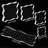 WeiMeet - 5 bloques de sellos acrílicos transparentes con líneas de cuadrícula para álbumes de recortes, manualidades - Arteztik