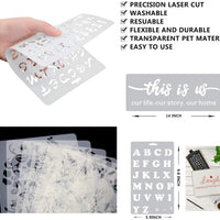 Plantillas de bienvenida, plantillas divertidas para letras del alfabeto de la familia, plantillas de palabras inspiradoras reutilizables, plantilla de patten para pintar en madera ventana regalo de pared, obras de arte de palabras, decoración del hogar - Arteztik