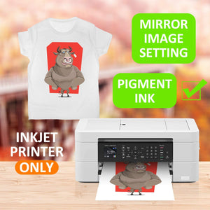Transfer Master - Papel de transferencia de calor para impresora de inyección de tinta, papel de transferencia de planchado para telas ligeras, 8.5 x 11.0 in, camisetas personalizadas - Arteztik