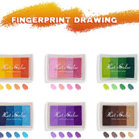 Craft Ink Pad - Juego de 6 almohadillas de tinta lavables para sellos para niños, 24 colores - Arteztik