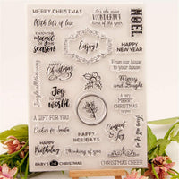 Sellos de goma para manualidades con texto en inglés «Happy New Year» y texto en inglés «Happy New Year» - Arteztik