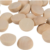 Bolas de madera divididas – Paquete de 100 bolas de media madera sin terminar, mini hemisferio, medias bolas para proyectos de bricolaje, artes infantiles y suministros de manualidades, 1 pulgada de diámetro - Arteztik