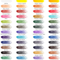 Juego de pintura de acuarela, Emooqi 42 colores premium + 6 colores metálicos de pigmento + 2 bolígrafos de línea de gancho + 3 cepillos de agua + 10 hojas de papel de color de agua, pintura portátil ricamente pigmentada - Arteztik