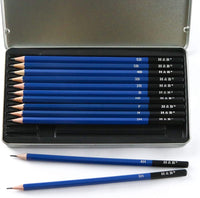 H & B - Juego de lápices de dibujo profesionales, 12 unidades, tamaño mediano (6B - 4H), ideal para dibujar arte, dibujar, sombrear, lápices de artista para principiantes y artistas profesionales - Arteztik
