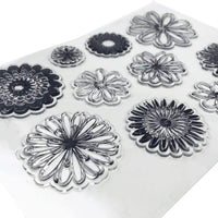 hyamass Pack de 6 hojas mezcla Estilo Flores Y Mariposas Claro Sello de hule para hacer tarjetas decoración y scrapbooking - Arteztik