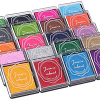 Almohadilla de tinta para huellas dactilares para niños, almohadillas de tinta de arcoíris para manualidades, sellos de goma para pareja, color de bricolaje, regalo para niños y niñas (paquete de 20) (B) - Arteztik