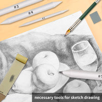 28 Pcs Blending Stumps and Tortillions Set, Art Blender Pencils for Student Artist, Sketch Drawing Tools - Arteztik
