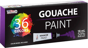 U.S. Art Supply Professional - Juego de 36 pinturas de colores en tubos grandes de 0.6 fl oz - Rueda de mezcla de colores - Arteztik