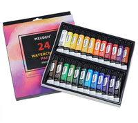 MEEDEN - Juego de 24 colores vibrantes en tubos (24 x 0.4 fl oz), pigmentos ricos, vibrantes, no tóxicos para estudiantes, principiantes, pintores aficionados y más - Arteztik

